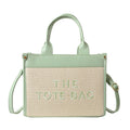 Straw woven tote bag summernew arrival bag for women cross-border small square bag letter patchwork tote bag export women's bag
