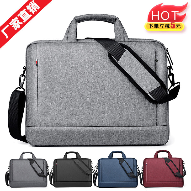Cross-border fashion handbag waterproof computer bag men's business briefcase lightweight women's file bag commuter shoulder bag