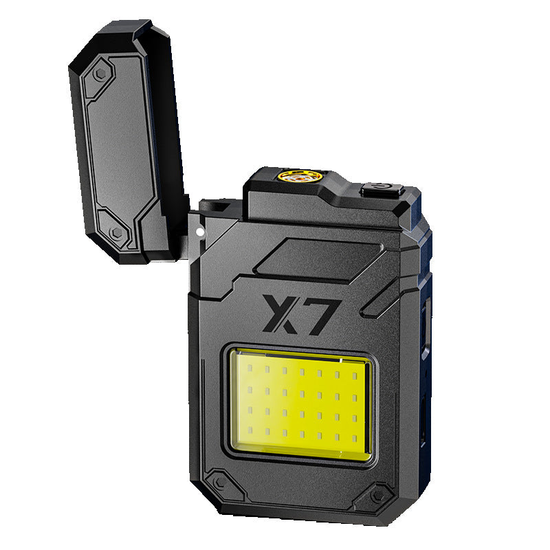 Cross-border multifunctional electric heating wire lighter with side light flashlight outdoor portable mini rechargeable windproof lighter