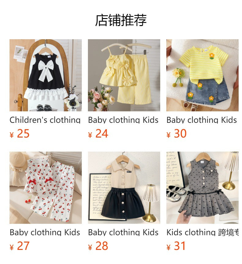 Baby clothing kids set children outfit white collar blue tops+pants