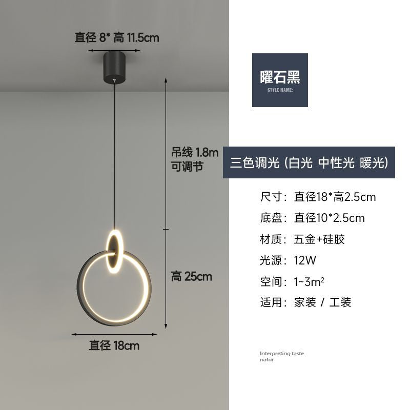 New trendy bedside pendant light, creative and unique wall lamp for bedroom, living room tv background wall, hanging wire lighting fixture