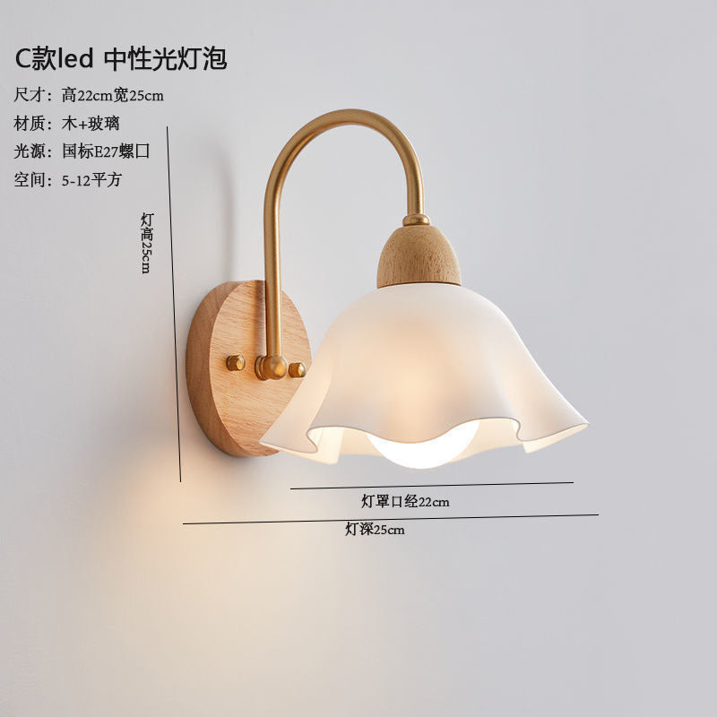 Log wind wall lamp Japanese living room wall lamp wabi wind bedroom bedside lamp B & B universal variety of lighting