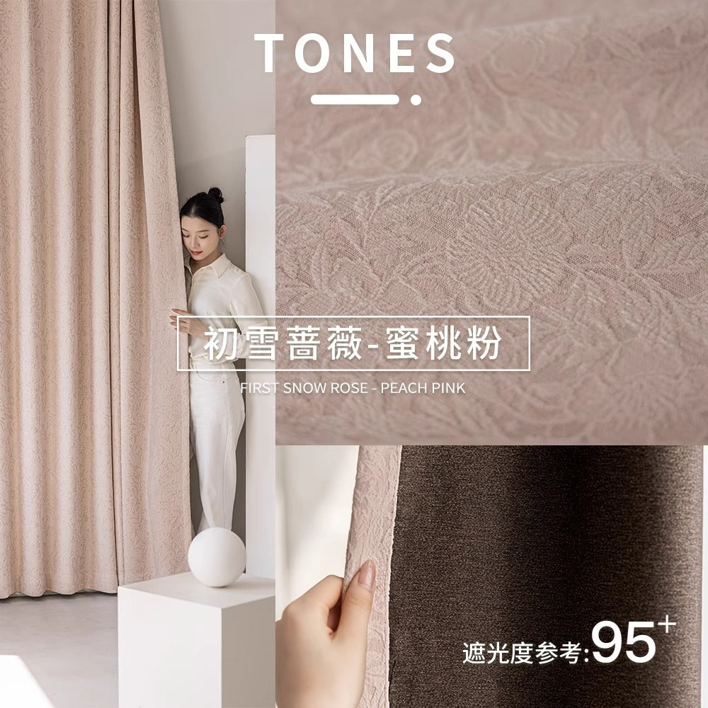 New arrivalfrenchretro rose chenille blackout curtains embossed medieval jacquard living room shaoxing curtains curtain fabric