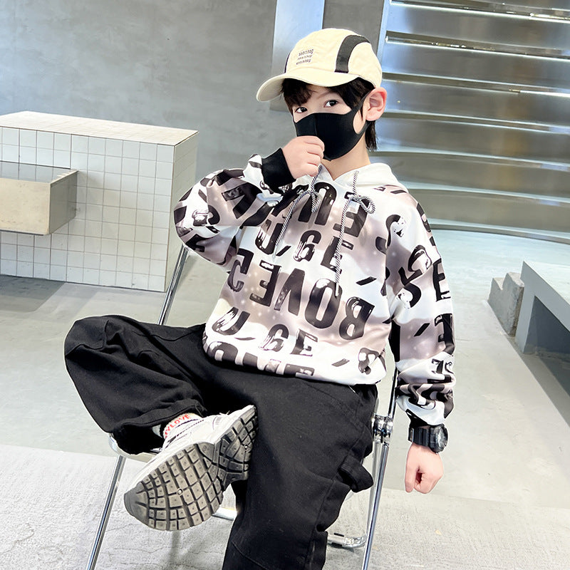 Children's clothing boys spring clothing sweatshirt spring & fall new arrivalchildrentopsspring boys handsome street trendy