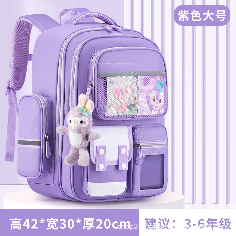 New children's schoolbag for primary school students in grades 1-6, burden reduction and spine protection, large-capacity men's and women's backpacks.