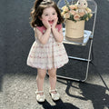 Summer princess cute girls' dress new pink cartoon baby tulip sleeveless sweet dress