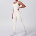 fashion brushed pure color tight racerbackflap pocket pants sports suit running fitness yoga clothes two-piece set