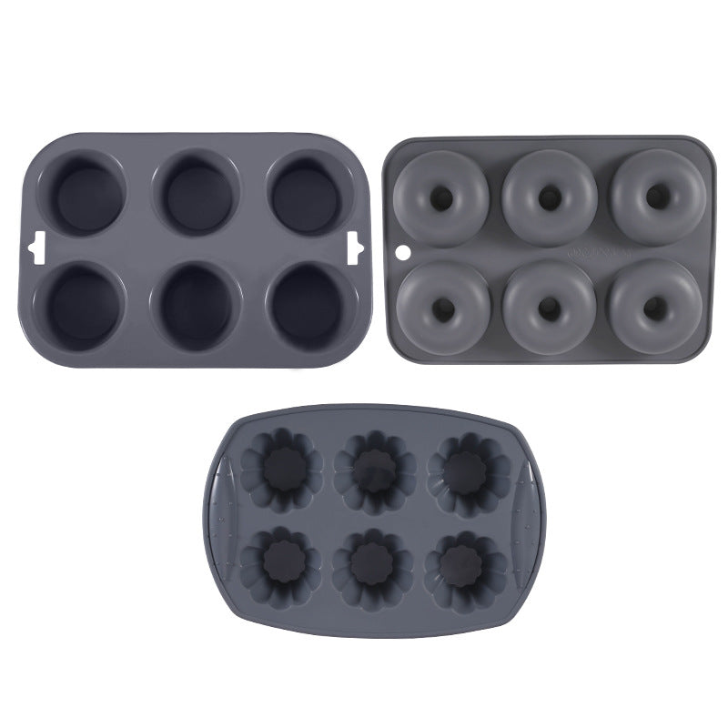 Bestselling mousse ring food-grade 6-cavity silicone donut cake mold - oven safe, direct from the manufacturer