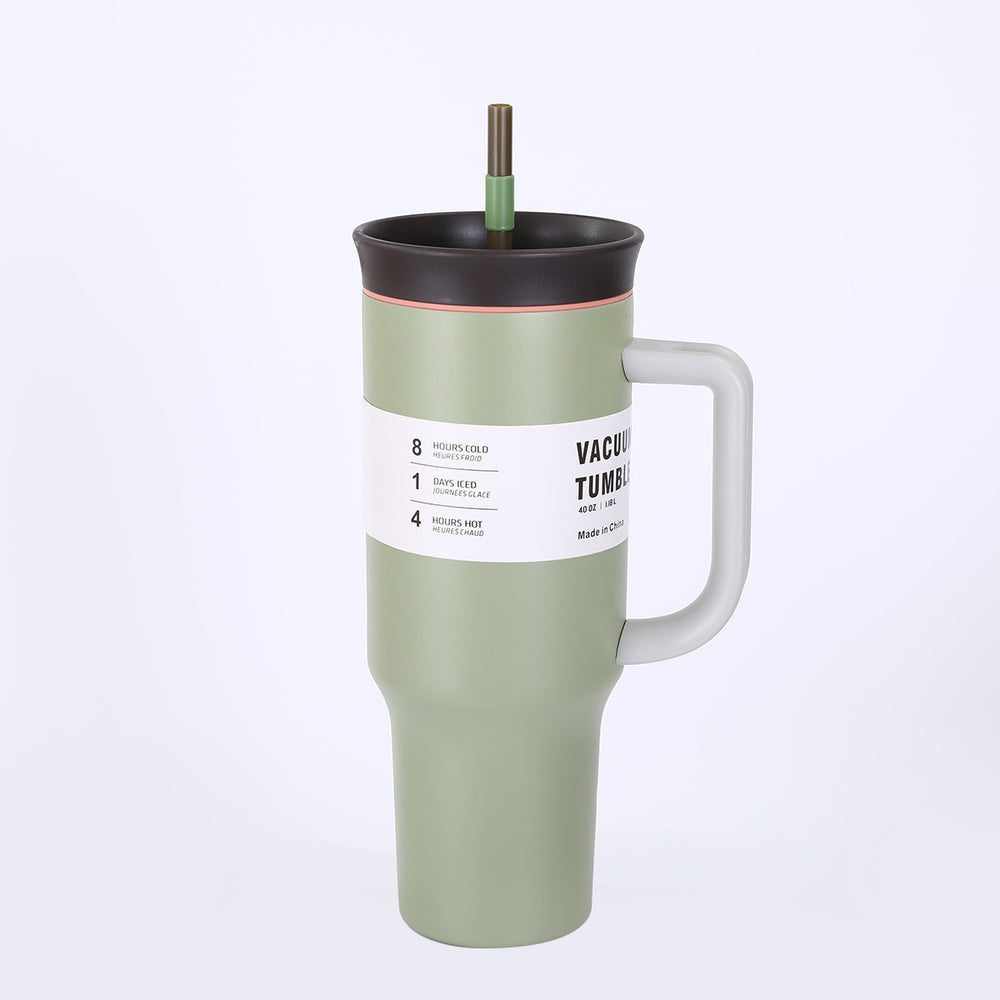 Amazon 40oz large capacity car cup 304 stainless steel vacuum insulated tumbler with straw and handle - ice tumbler