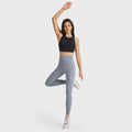 Dianqian new arrival high waist nude yoga pants for women silmslimming look training fitness sports nine-point pants s2082