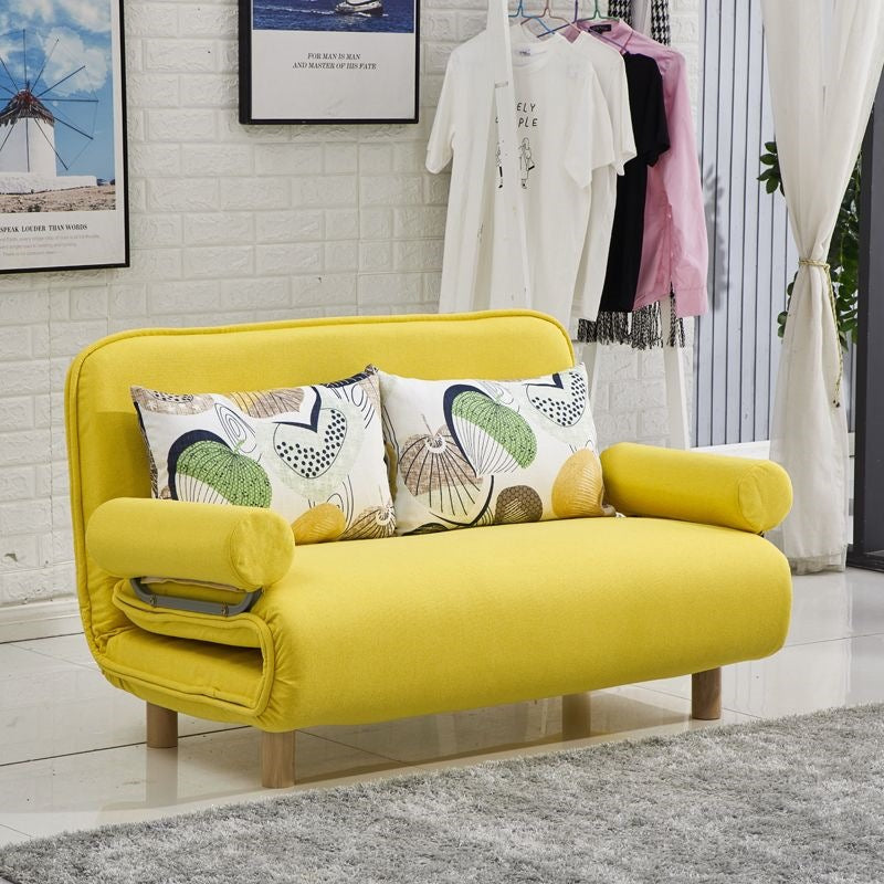 Foldable and detachable washable small apartment living room minimalist modern double/single multifunctional cat paw leather sofa bed - free shipping