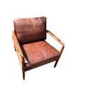 Solid wood chair leather sofa chair retro single hank chair ash wood back chair furniture medieval style cross-border seat