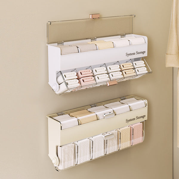 Underwear storage box Household multi-functional wall hanging No punching Underwear storage Socks finishing box with grid dust-proof