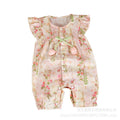 summer tulip 3d floral romper - lightweight, stylish, and perfect for baby girls' outdoor adventures