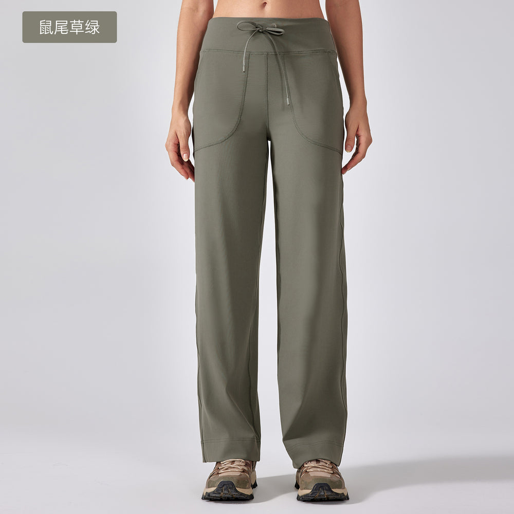 New breathable loose fit wide leg pants with large pockets - women's activewear yoga pants - casual long pants dl336
