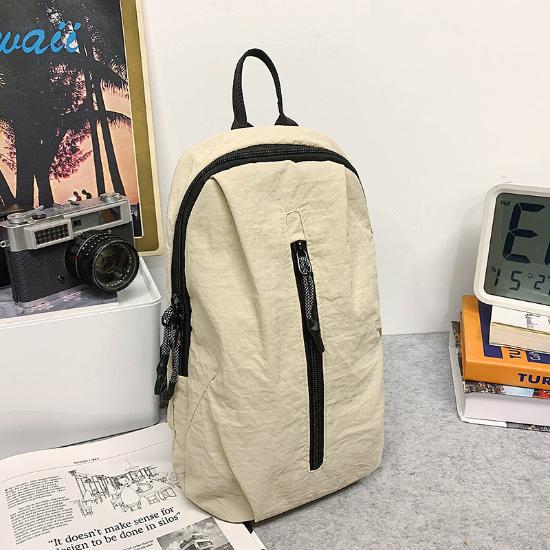New large-capacity spring outing lightweight small backpack outdoor sports cycling breast bag Korean version versatile trend messenger bag