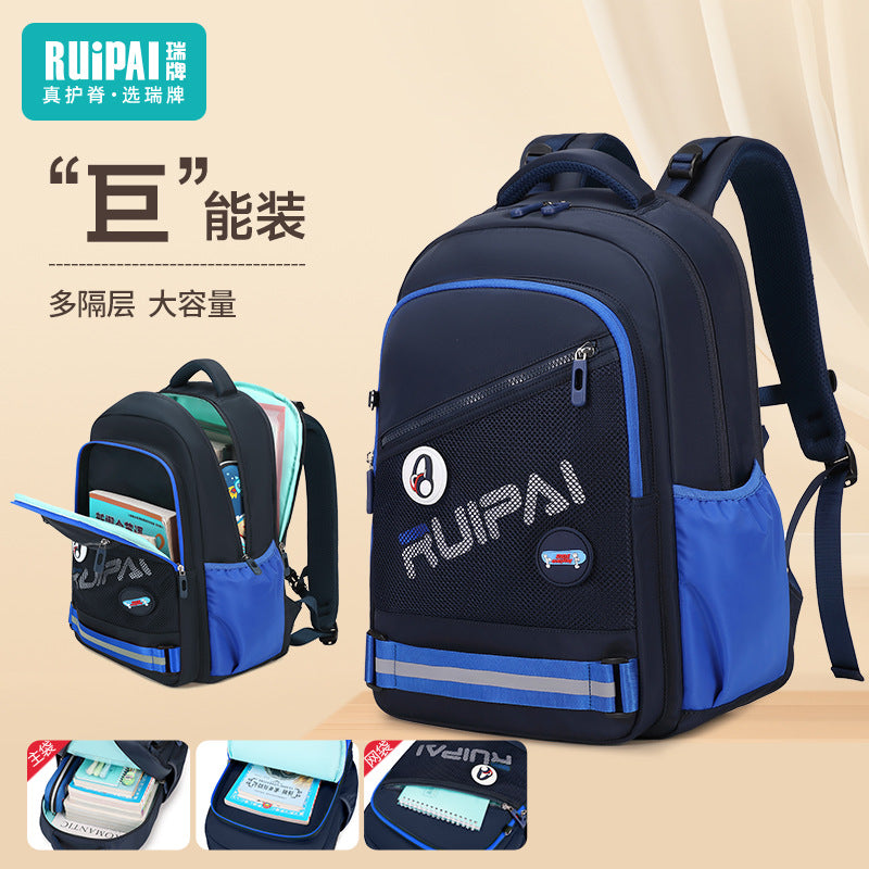 School bags for primary school girls are dirt-resistant, and spine care for grades 3 to 6 reduces the burden. Wholesale of large-capacity children's school bags and men's backpacks