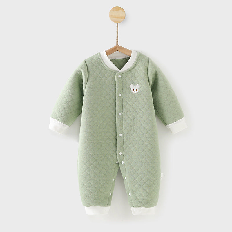 Fall and winter baby khaki cotton baby onesie 0-3-6 baby clothes heattechintimatesnewborn clothes crawling clothes