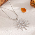 Golden sun necklace wholesale european and american cross-border hollow pendant earrings niche high-end spiral jewelry ring for women