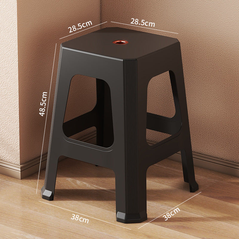 Red plastic stool extra thick living room cooked glue adult high stool durable non-slip casual dining table thickened stacking bench