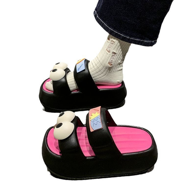 2024 summer new arrivals: cute platform eva slippers for women - outdoor wear, chunky sole, quick-drying, outdoor single strap high heel slippers