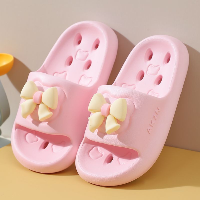 Eva kids' leak-proof cartoon anti-slip hollow-out summer home quick-dry baby slippers bathroom girls' bath slippers