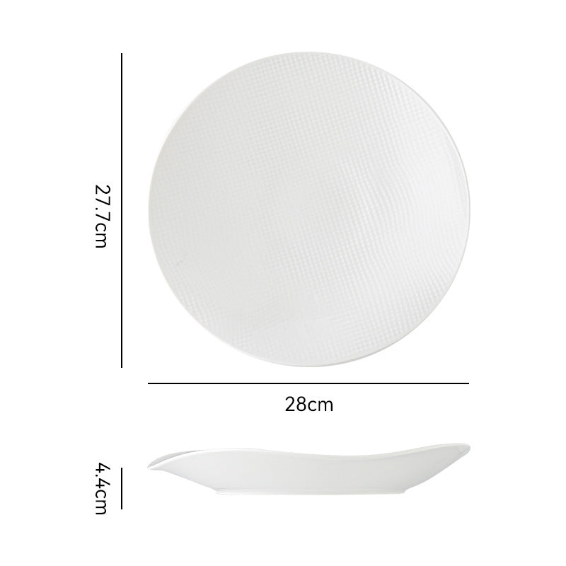 Minimalist white dinnerware restaurant hotel unique creative high-value plating dessert pastry western food plate steak plate