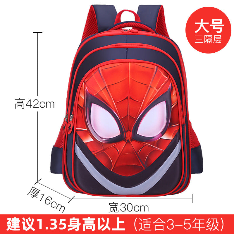 Kids' muscle design backpack - elementary school, grades 1-6, boys' cartoon backpack, breathable and lightweight