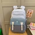 Trendy retro cute color block backpack - japanese style cartoon casual daypack - large capacity student schoolbag