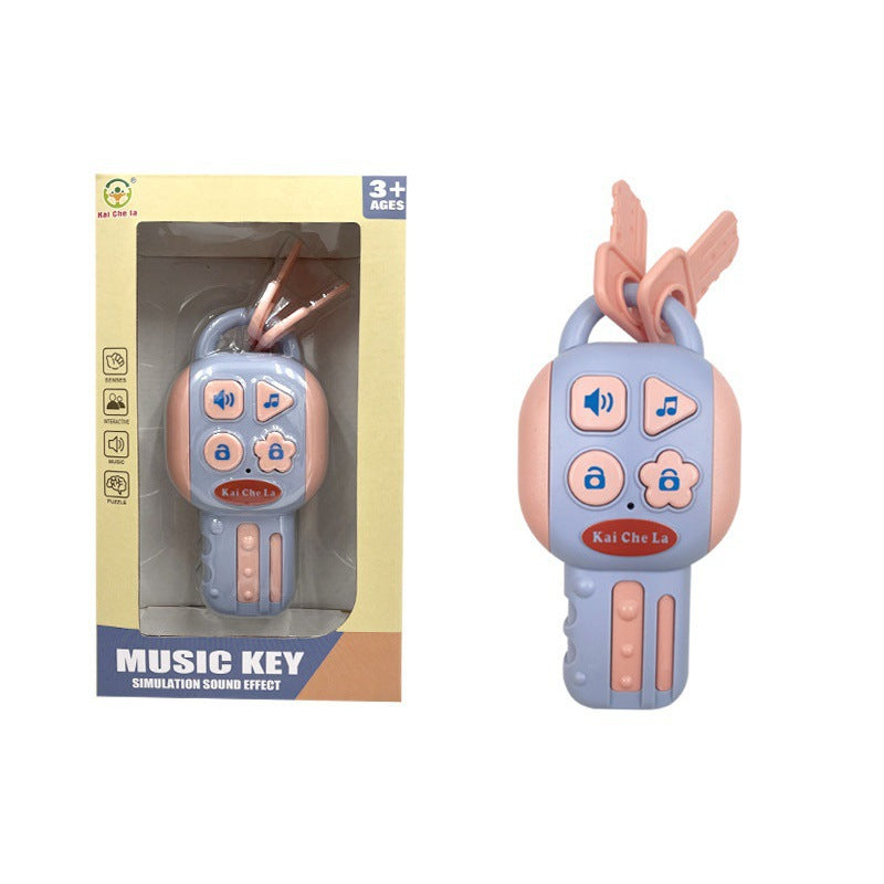 Cross-border  export children's simulation remote control car key lock lighting music early education educational unlocking toys