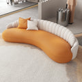 Luxury office reception area lounge hotel lobby front desk minimalist modern curved leather sofa