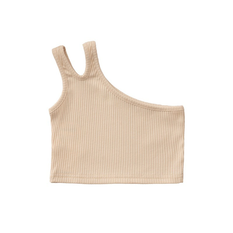 Kids' tank top - summer fashion, european & american style, casual solid color, cotton camisole for girls, trendy pink top