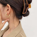 Korean style solid semicircle c-shaped earrings casualfashiontrendy exquisite hot-selling cross-border earrings earrings
