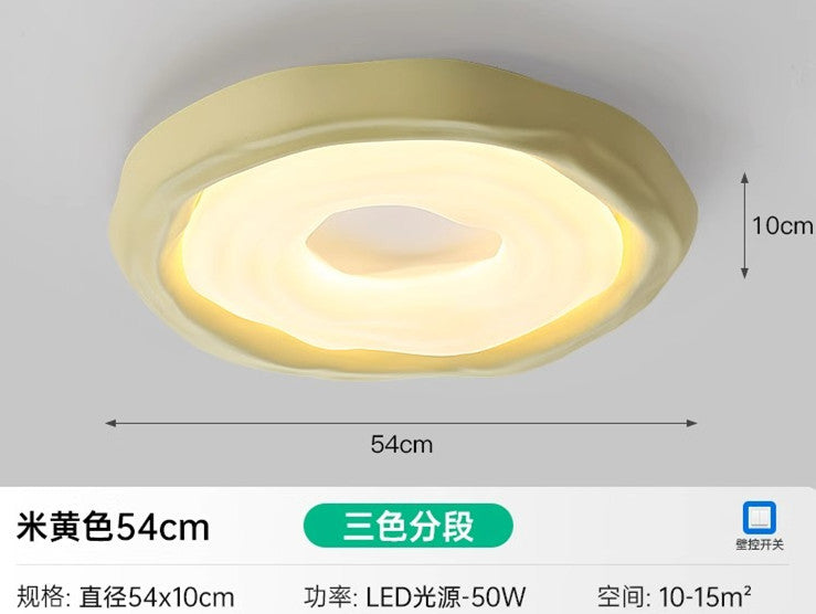 Full Spectrum Ceiling Light Cookies Master Bedroom Ceiling Light Eye Protection Nordic Modern Simple Cream Wind Children's Room Lighting