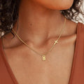 Amazon hot selling clavicle chain cross-border copper plated real gold women's fashion pendant 26 english letter necklace box chain