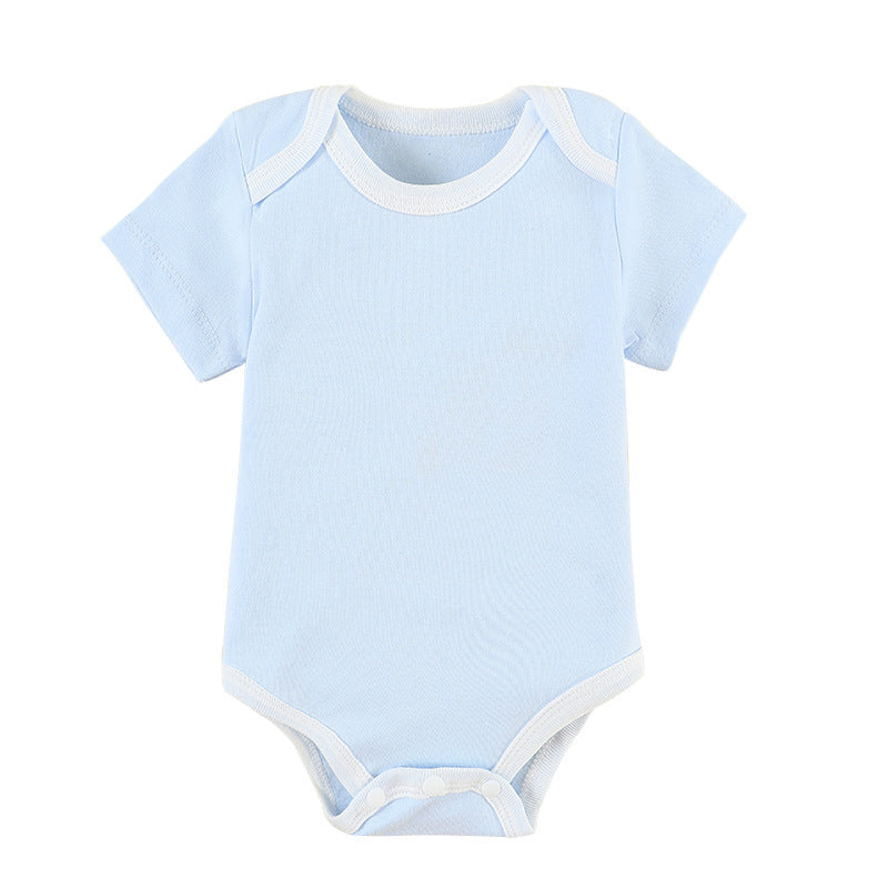 Baby romper - 100% cotton, lightweight summer style - newborn bodysuit, short-sleeve onesie, open-back design for summer
