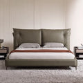 Made in foshan, leather art bed, large family double genuine leather bed, for home, secondary bedroom, accessible luxury classy soft bed, master bedroom