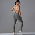 New seamless yoga set: camisole, backless, tight-fitting, high-waisted, butt-lifting activewear - breathable running and fitness outfit