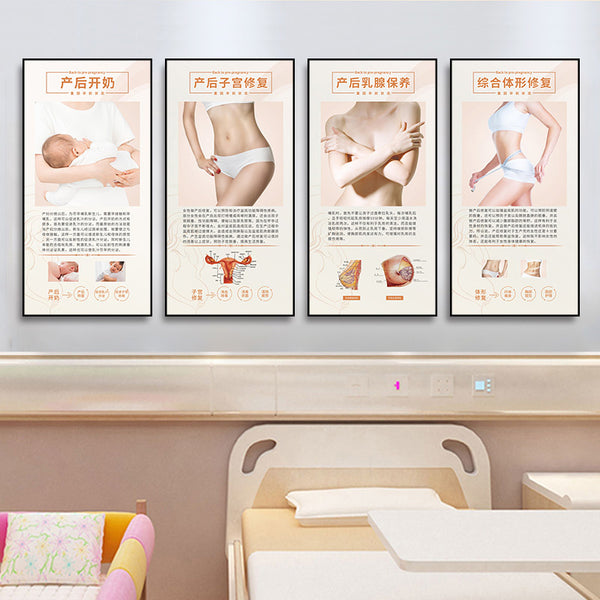 Postpartum body repair, decorative painting, obstetrics mural, product health store wall chart, promotional poster, wall painting in confinement center