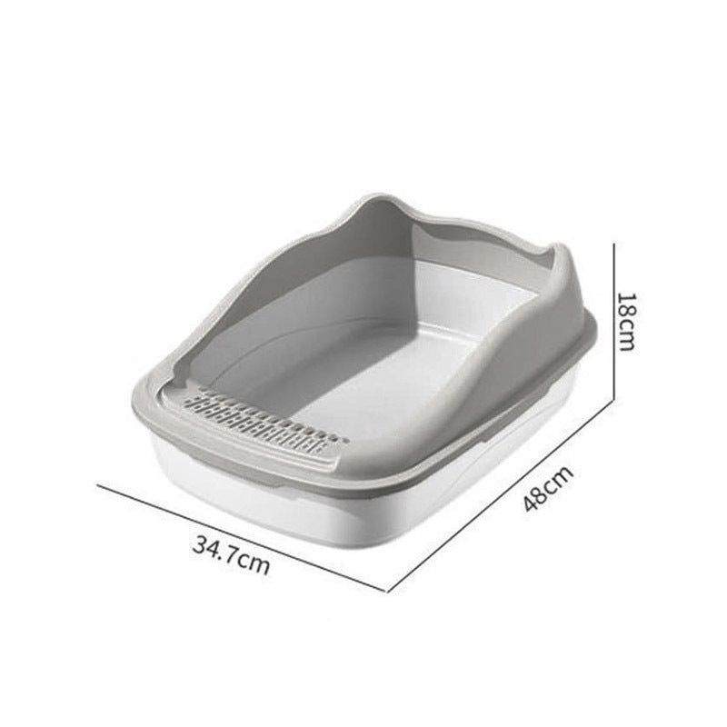 Extra-large, semi-enclosed cat litter box - prevents tracking, extra small size for kittens, complete cat supplies