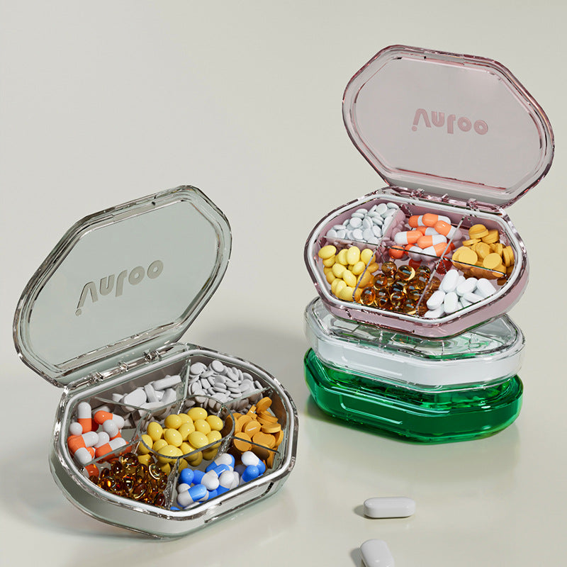 Portable carry-on small medicine box ins wind mini seven-day compartment medicine box, food-grade household medicine box