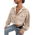 fashion  winter new arrivalretrocasual lapel loose corduroy jacket outwear women