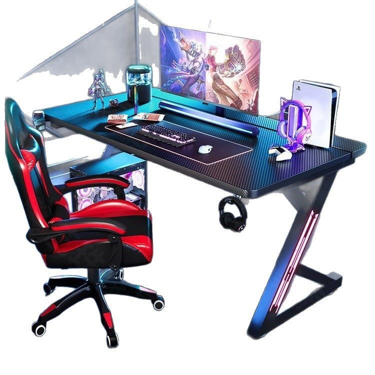 S3 style gaming desk - solid wood desktop computer desk for home use - compatible with robotic arms - carbon fiber workstation