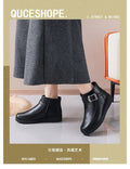 Winter slip-on fleece-lined cotton shoes heattech ladieswear shoes non-slipthickened cotton shoes for middle-aged and elderly people flatsnon-slip granny shoes