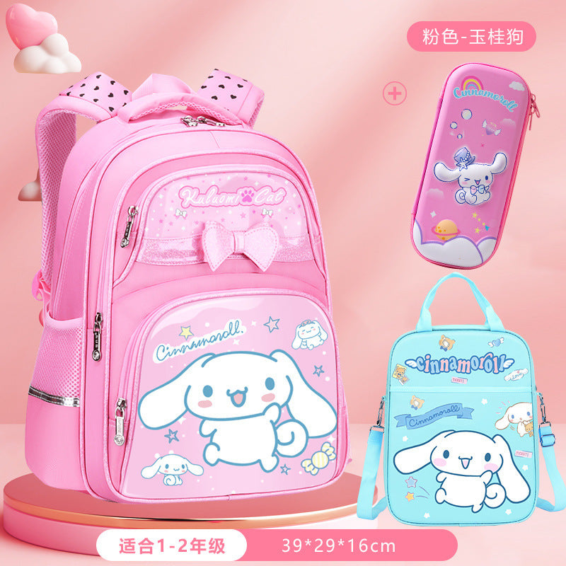 Schoolbag for 1-3-6 grade kids female primary school students 6-9-12 years old large capacity ultra-light backpack to reduce burden