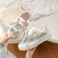 Dopamine hot-selling sneakers women's 2026new arrivalbowsthick solewhite shoeseasiest for matchniche style shoes bread shoes