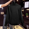 Ready-to-ship  elegant and minimalist blouse for independent e-commerce stores, , , and foreign trade - deep v-neck women's top
