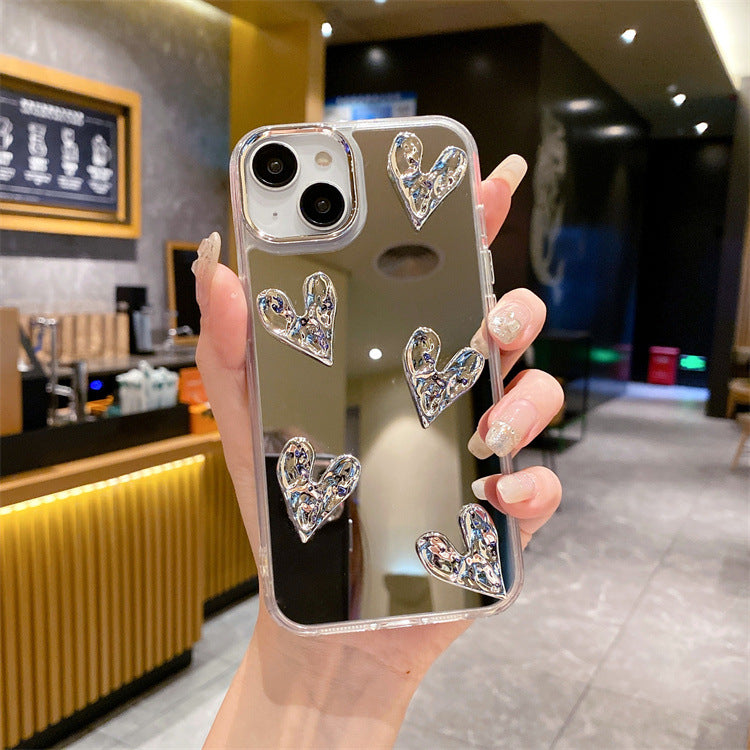 Silver apple 16 pro compatible pleated phone case, iphone 11/12 anti-drop, apple 17 pro stand