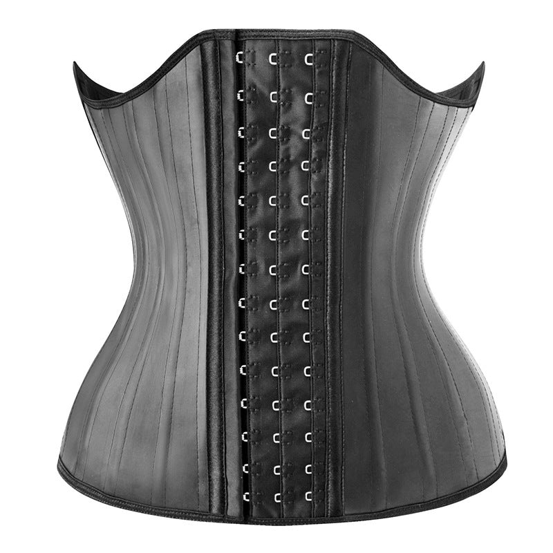 supply w curved 25 steel frame latex waistband thin women's corset long front and short back buttons