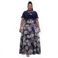 African plus size women's clothing cross-border e-commerce patchwork maxi dress floral chiffon dress  source in stock